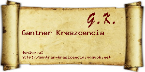 Gantner Kreszcencia névjegykártya